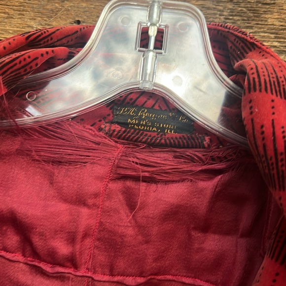 Vintage velvet double breasted house coat belted with tassels - Picture 7 of 15